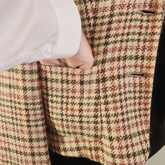 ALAIN MANOUKIAN Vintage Pink and Brown Wool Blazer, Size 8 - Picture 5 of 16